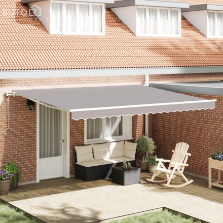 vidaXL Automatikus Behúzható Napellenző Világosszürke 450x350 cm