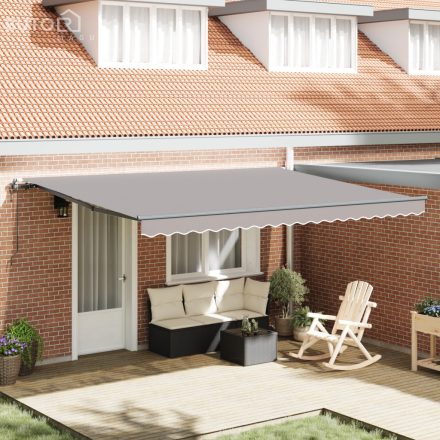 vidaXL Automatikus Behúzható Napellenző Világosszürke 450x350 cm