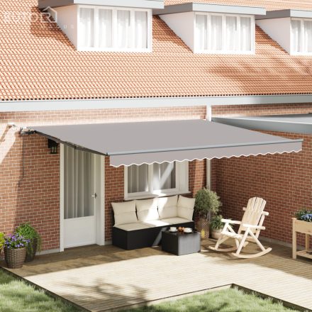 vidaXL Automatikus Behúzható Napellenző LED világosszürke 450x350 cm