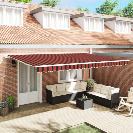 vidaXL Kézi behúzható napellenző narancs és barna 500x300 cm