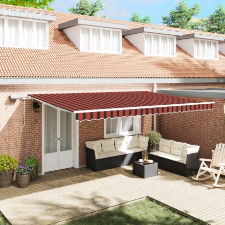 vidaXL Behúzható napellenző with Narancs és barna 500 × 300 cm