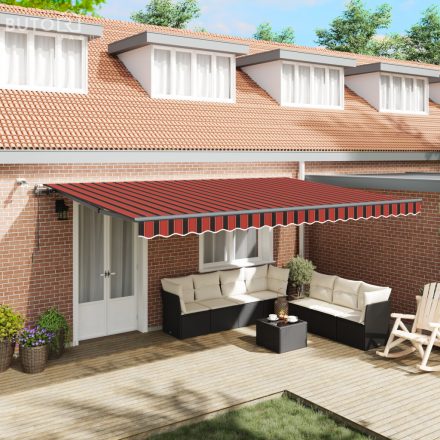 vidaXL Behúzható napellenző narancssárga és barna 500 × 300 cm szövet