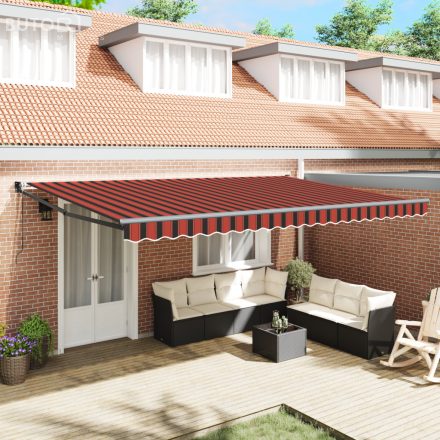 vidaXL Automatikus Behúzható Napellenző Narancs és Barna 500x300 cm