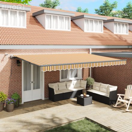 vidaXL Behúzható napellenző with Sokszínű 500 × 300 cm szövet
