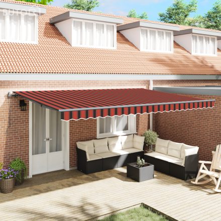 vidaXL automatikusan behúzható napellenző narancssárga és barna 500x350 cm
