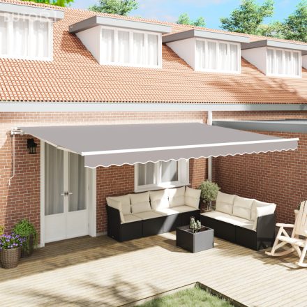 vidaXL Automatikus Behúzható Napellenző Világosszürke 500x350 cm