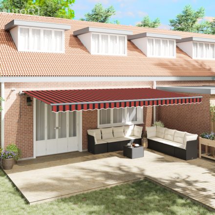 vidaXL Automatikus Behúzható Napellenző LED-del Narancs és Barna 600x300 cm