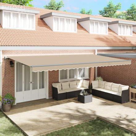 vidaXL Automatikus Behúzható Napellenző Bézs 600x300 cm