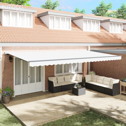 vidaXL Kézi Behúzható Napellenző Fehér 600x300 cm