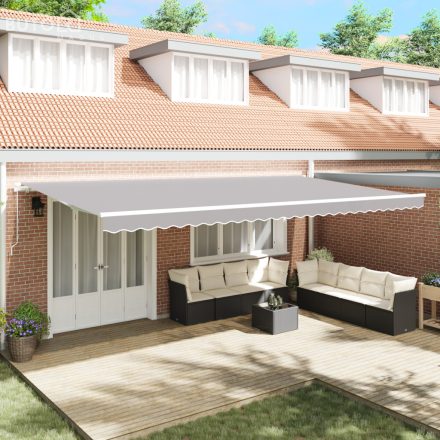 vidaXL Kézi Behúzható Napellenző Világosszürke 600x300 cm