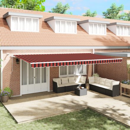 vidaXL Automatikus behúzható napellenző LED-del Narancs és Barna 600x350 cm