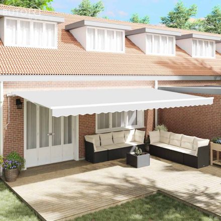 vidaXL Behúzható napellenző 600 × 350 cm Fehér