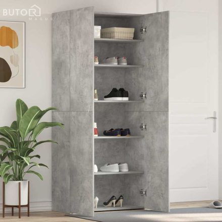 vidaXL Cipőszekrény polcokkal Szürke 80 x 35.5 x 180 cm Faanyag