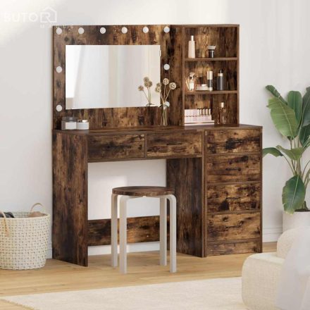 vidaXL Öltözködőasztal fiókkal 2 pcs Barna 78.5 x 41 x 135 cm Faanyag