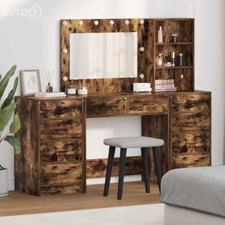 vidaXL Öltözködőasztal fiókkal 3 pcs Barna 40 x 41 x 135 cm Faanyag