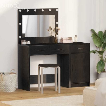 vidaXL Öltözködőasztal fiókkal 2 pcs Fekete 40 x 41 x 75 cm Faanyag