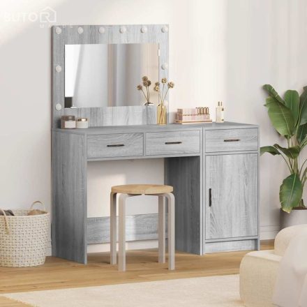 vidaXL Öltözködőasztal fiókkal 2 pcs Szürke 40 x 41 x 75 cm Faanyag