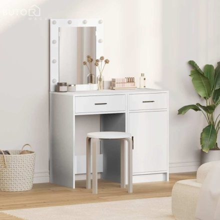 vidaXL Öltözködőasztal fiókkal 2 pcs Fehér 50 x 41 x 135 cm Faanyag
