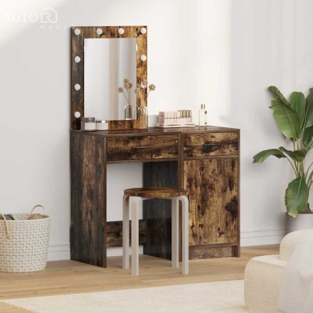 vidaXL Öltözködőasztal fiókkal 2 pcs Barna 50 x 41 x 135 cm Faanyag