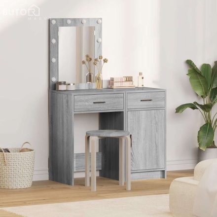vidaXL Öltözködőasztal fiókkal 2 pcs Szürke 50 x 41 x 135 cm Faanyag
