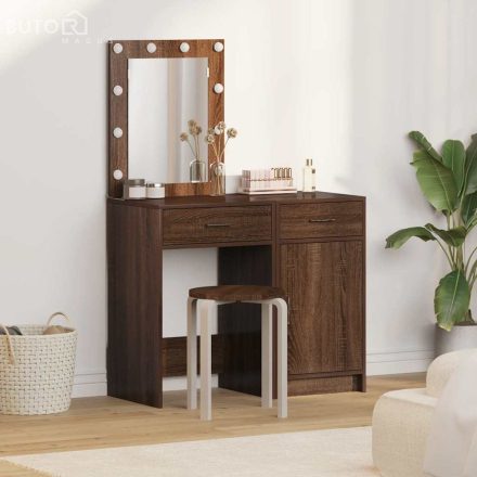 vidaXL Öltözködőasztal fiókkal 2 pcs Barna 50 x 41 x 135 cm Faanyag