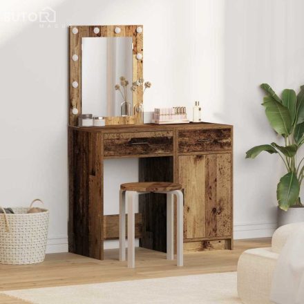 vidaXL Öltözködőasztal fiókkal 2 pcs Barna 50 x 41 x 135 cm Faanyag