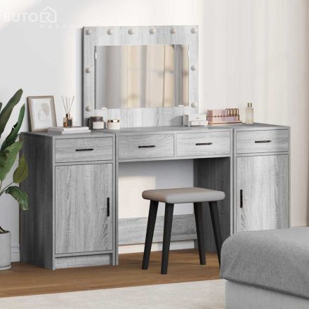 vidaXL Öltözködőasztal fiókkal 3 pcs Szürke 40 x 41 x 75 cm Faanyag