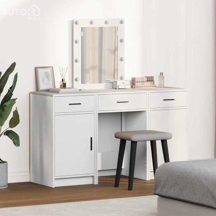 vidaXL Öltözködőasztal fiókkal 3 pcs Fehér 50 x 41 x 135 cm Faanyag