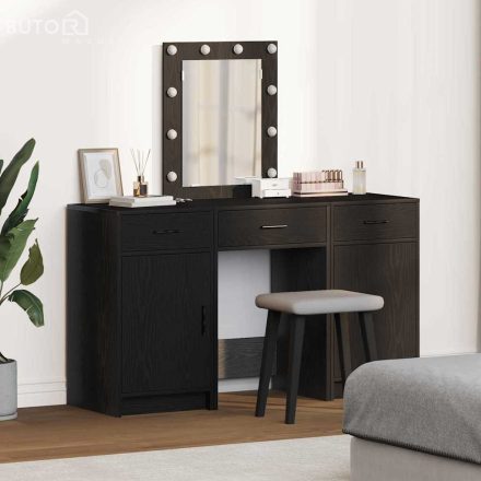 vidaXL Öltözködőasztal fiókkal 3 pcs Fekete 50 x 41 x 135 cm Faanyag
