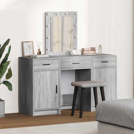 vidaXL Öltözködőasztal fiókkal 3 pcs Szürke 50 x 41 x 135 cm Faanyag