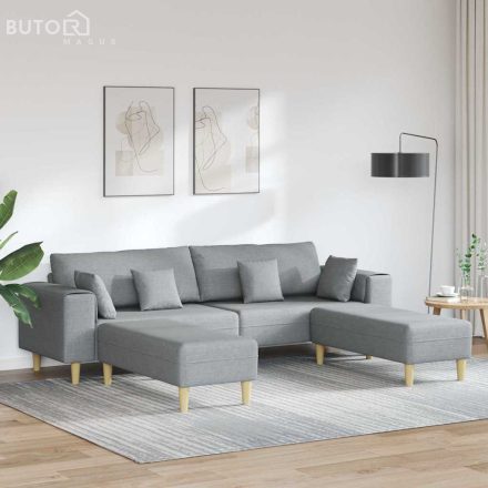 Szövet kanapé párnával 3 pcs Világosszürke 208 cm szövet