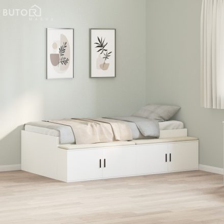 vidaXL Tárolós ágykeret Fehér 90x200 cm