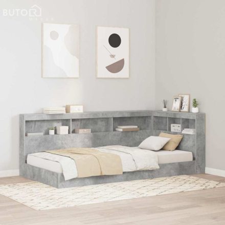 vidaXL Tároló fejtámla polcokkal tárolóval Beton szürke 90 cm Faanyag