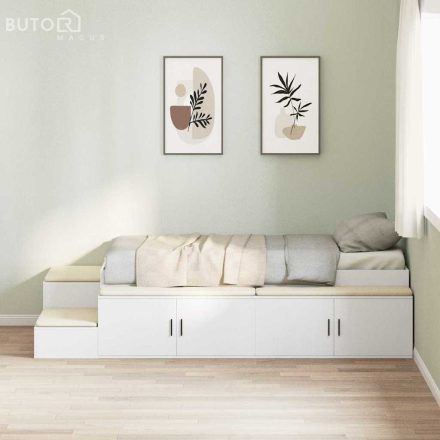 vidaXL Fehér Tárolóágy keret 90x200 cm