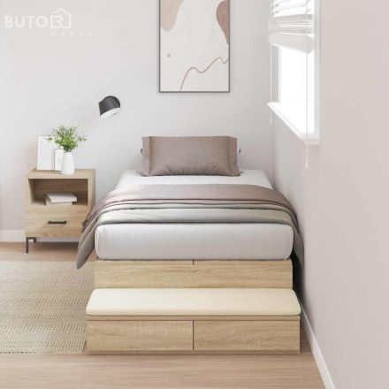 vidaXL Ágykeret tárolóval Sonoma tölgy 236.5 x 90 x 31.5 cm Faanyag