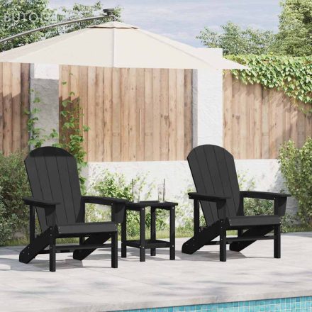 vidaXL Kerti pihenő bútor 2 pcs Fekete 74 x 82 x 90cm Polietilén