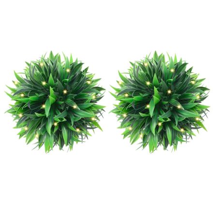 vidaXL 2 db zöld mesterséges boxwood gömbök LED fényekkel 20 cm