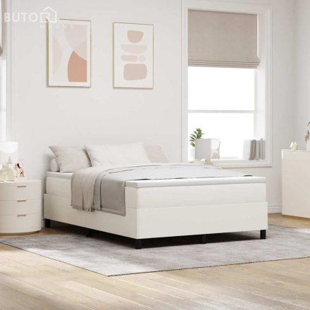 vidaXL Boxspring Ágy Krém 140x200 cm Kordbársony