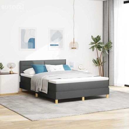 vidaXL Box Spring Ágy matraccal Sötétszürke 160x200 cm Szövet