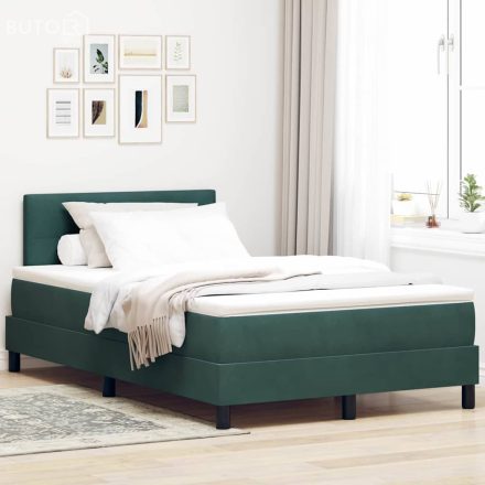 vidaXL Boxspring Ágy Matrac közepes zöld 120x200 cm Bársony
