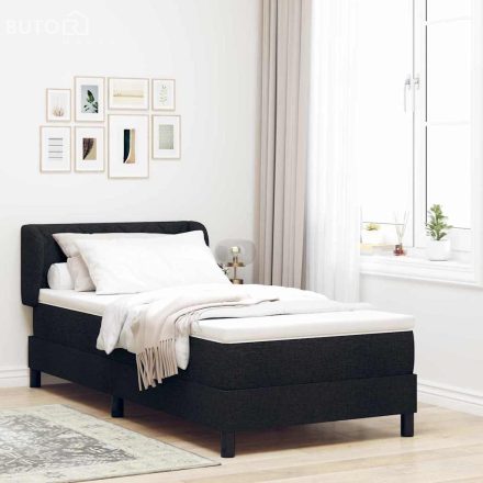 vidaXL Box Spring Ágy Matrac 100x200 cm Fekete Szövet