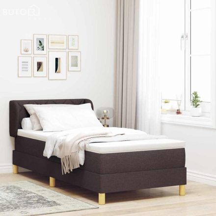 vidaXL Boxspring Ágy Matrac Vele Sötétbarna, 100x200 cm, Szövet