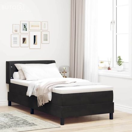 vidaXL Boxspring Ágy Matrac Képpel Fekete 90x190 cm Bársony