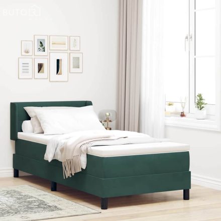 vidaXL Box Spring ágy matraccal fekete 100x200 cm bársonyos Sötétzöld