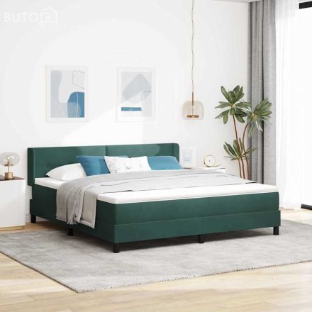 vidaXL Box Spring ágy matraccal fekete 100x200 cm bársonyos Sötétzöld