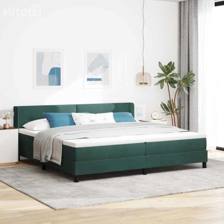 vidaXL Box Spring ágy matraccal fekete 100x200 cm bársonyos Sötétzöld