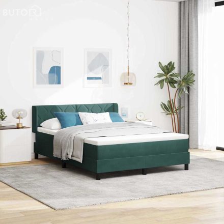 vidaXL Box Spring ágy matraccal fekete 100x200 cm bársonyos Sötétzöld