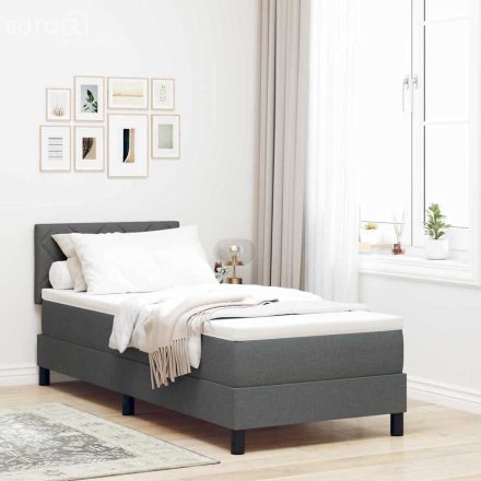 vidaXL Boxspring Ágy Matraccal & LED Sötét Szürke 80x200 cm Szövet