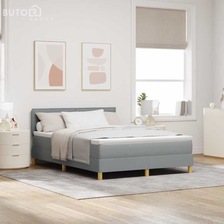 vidaXL Boxrugós ágy matracmal Világosszürke 160 x 200 cm szövet