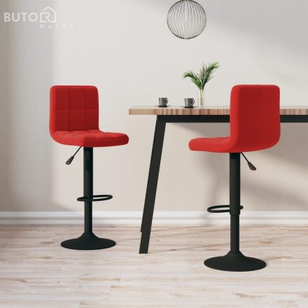 vidaXL 2 db bordó bársony bárszék